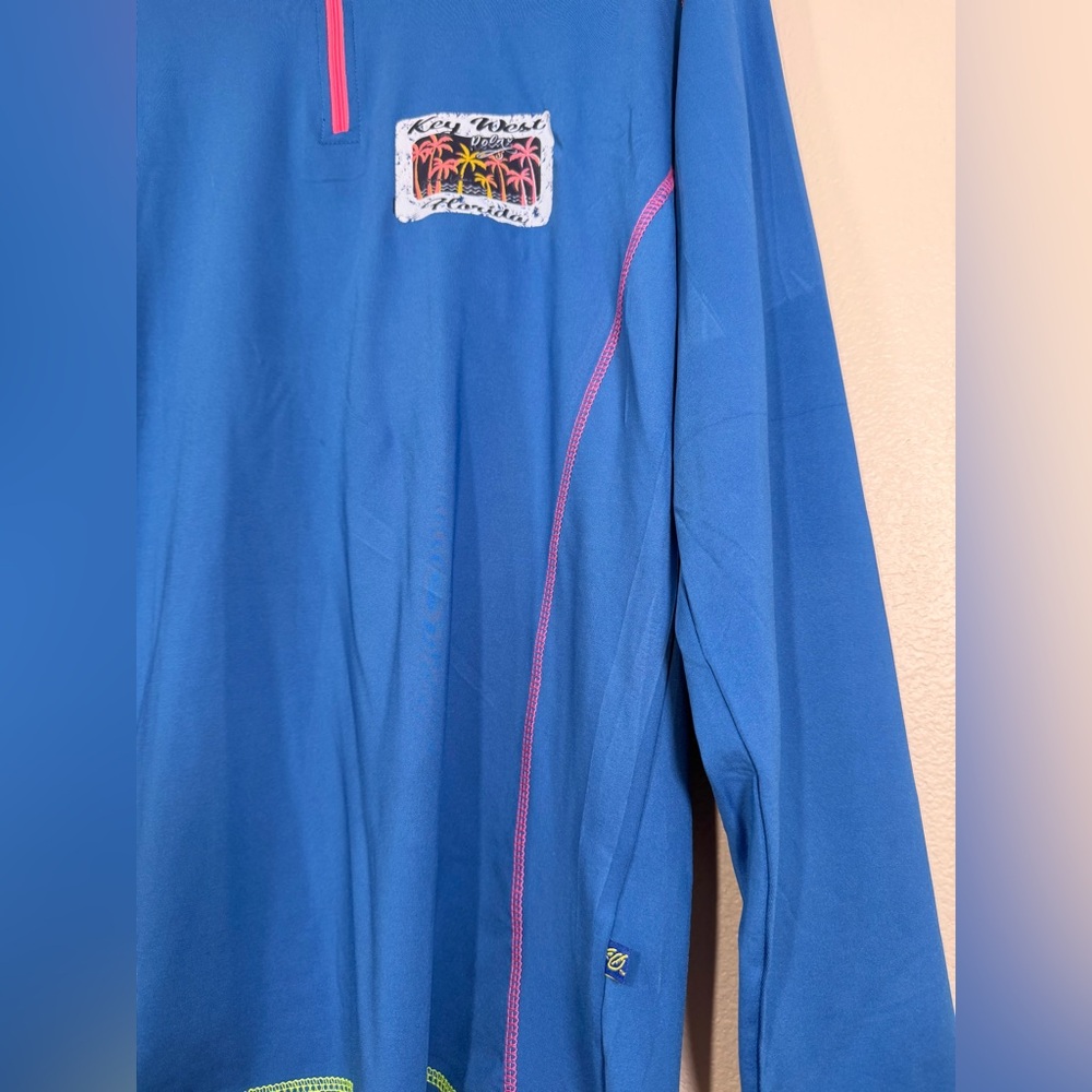 Banana Boat Rash Guard Swimming Shirt Blue Pink Green Neon Zipper Women XL - Picture 2 of 7